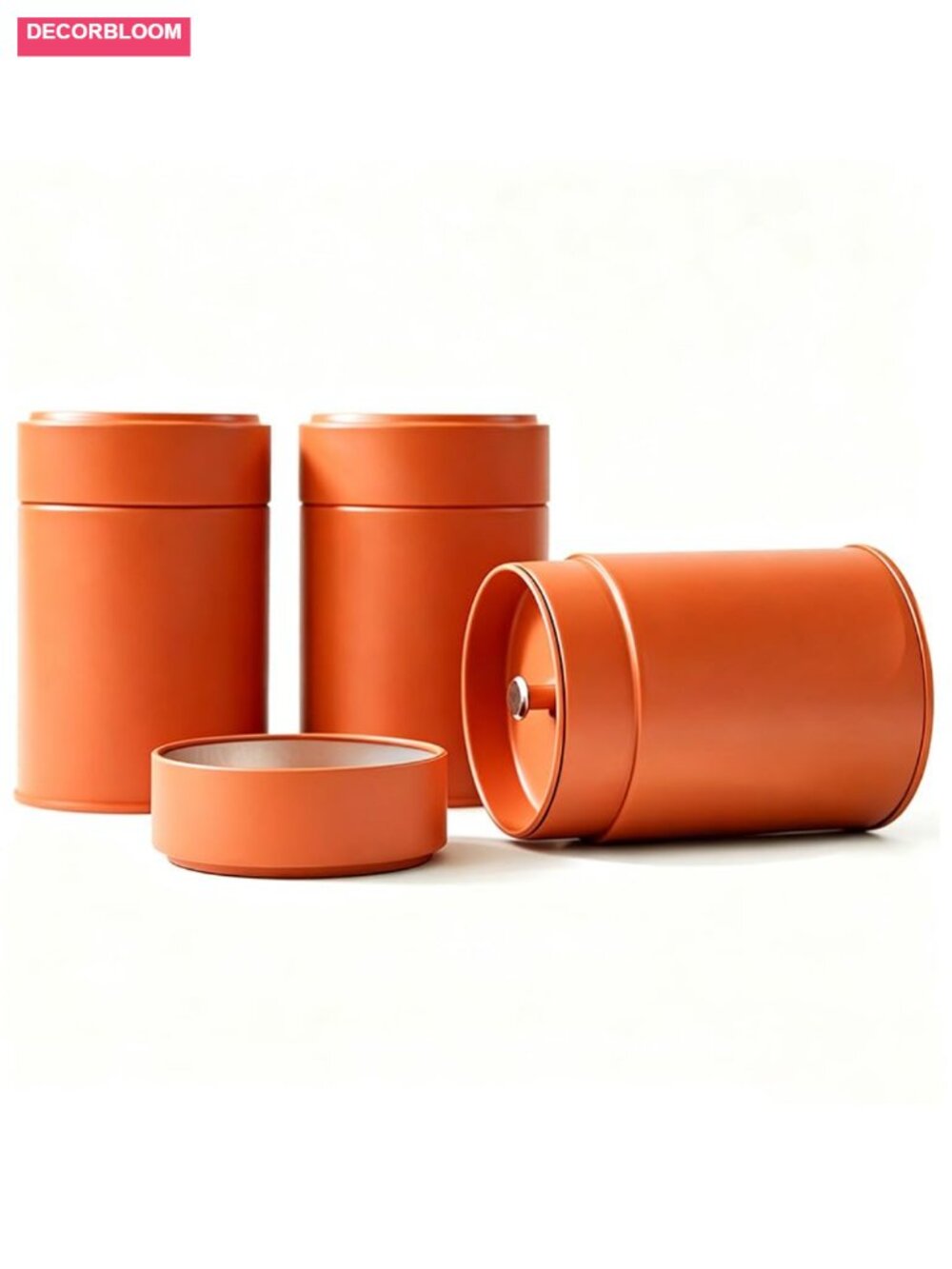 3 Pack Tea Tin Canisters Airtight Double Lids Food Grade Metal 14 oz